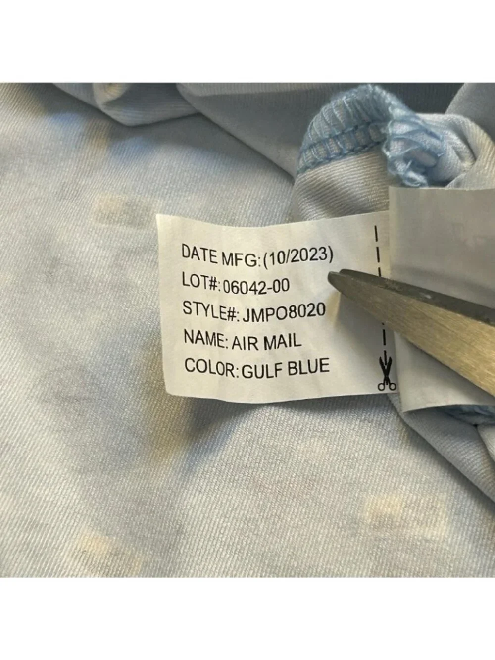 Johnnie-O Featherweight Polo Shirt Mens L Gulf Blue Air Mailed Golf Performance